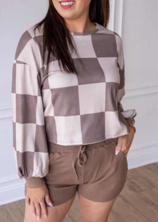 Too Fab Checkered Lounge Set